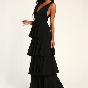 Lulu Black Tiered Maxi Dress